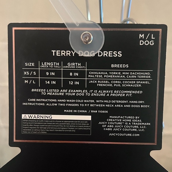 ⚡️Juicy Couture Terry Dog Dress - Lavender (Medium/Large) - Picture 5 of 5